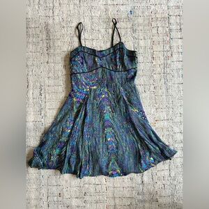 NWOT Jack by BB Dakota Skater Flare Mini Dress Bustier Colorful Pattern Size XS
